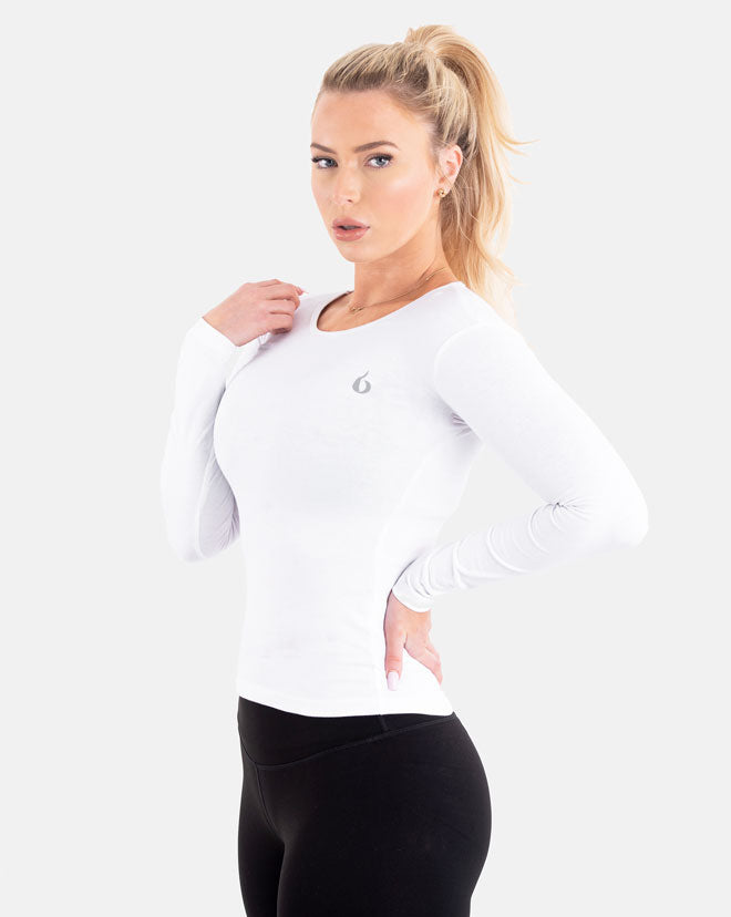 Women's Cardinal Longsleeve - White – BIINK Athleisure